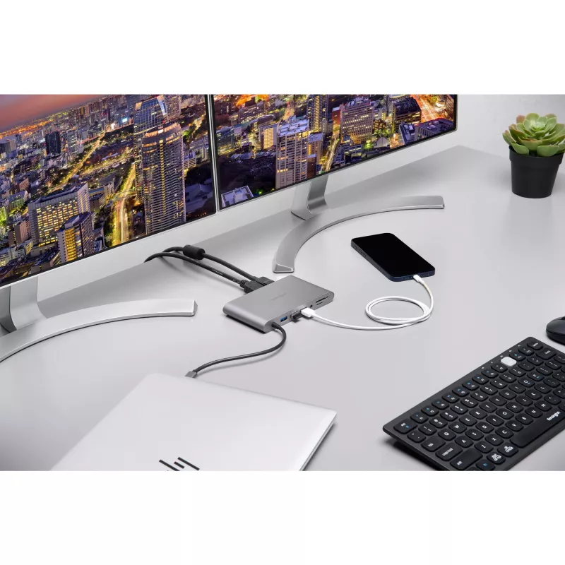 Kensington UH1440P USB-C 5Gbps dual video driverloos mobiel dock - 85W pass-through power - DP/HDMI/VGA