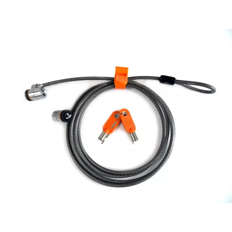 Kensington MicroSaver® Keyed Twin Laptopslot, 2,2 m, ronde sleutel, staal