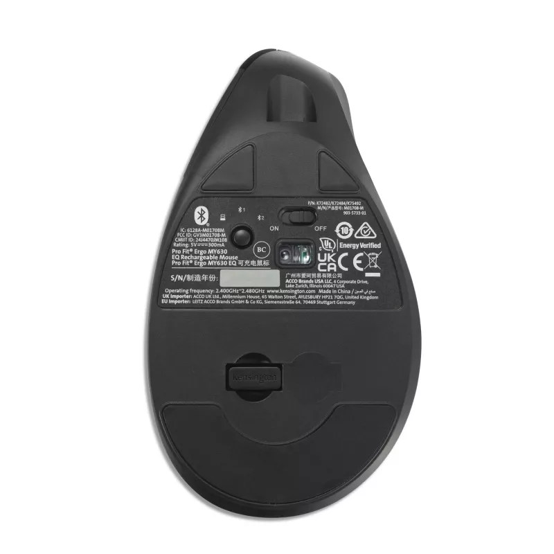 Muis Kensington Pro Fit Ergo MY630 EQ RF Wireless Bluetooth USB Type-A