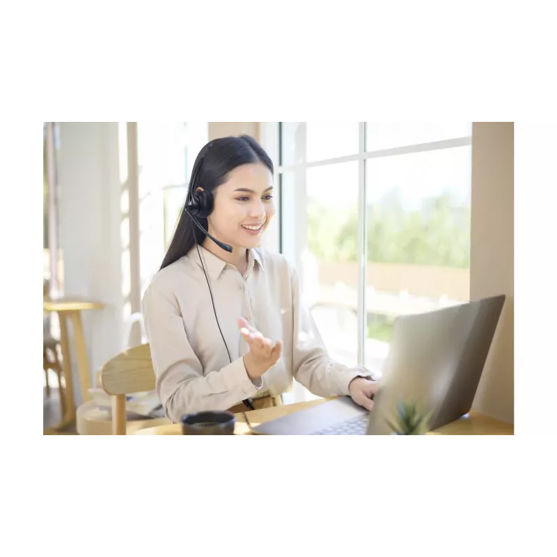 Kensington USB-mono-headset met inline-bediening, bedraad, kantoor/callcenter, headset, zwart