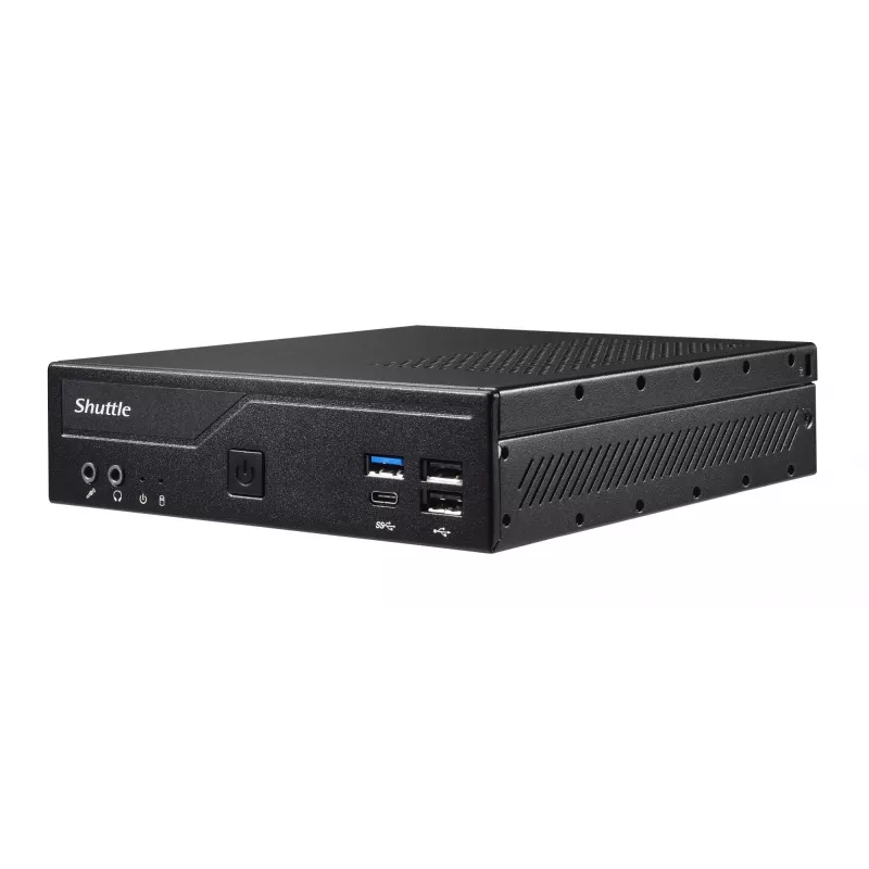 Shuttle slanke pc DH610, S1700, 1x HDMI, 2x DP, 1x 2,5 inch, 2x M.2, 2x LAN (Intel 1G + 2.5G), 2x COM, 24/7 continu gebruik, incl. VESA