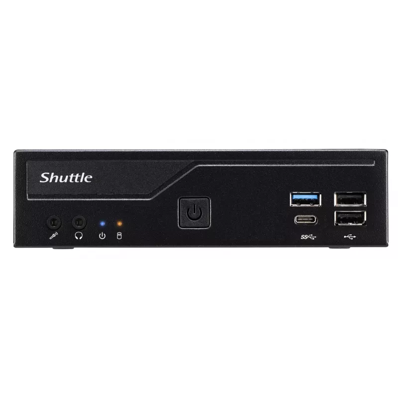 Shuttle slanke pc DH610, S1700, 1x HDMI, 2x DP, 1x 2,5 inch, 2x M.2, 2x LAN (Intel 1G + 2.5G), 2x COM, 24/7 continu gebruik, incl. VESA