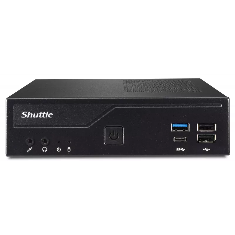 Shuttle slanke pc DH610, S1700, 1x HDMI, 2x DP, 1x 2,5 inch, 2x M.2, 2x LAN (Intel 1G + 2.5G), 2x COM, 24/7 continu gebruik, incl. VESA