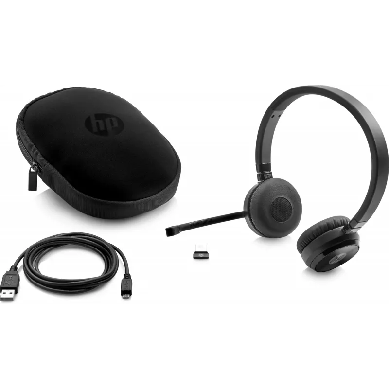 HP UC Wireless Duo-headset, draadloos, kantoor/callcenter, 310 g, headset, zwart