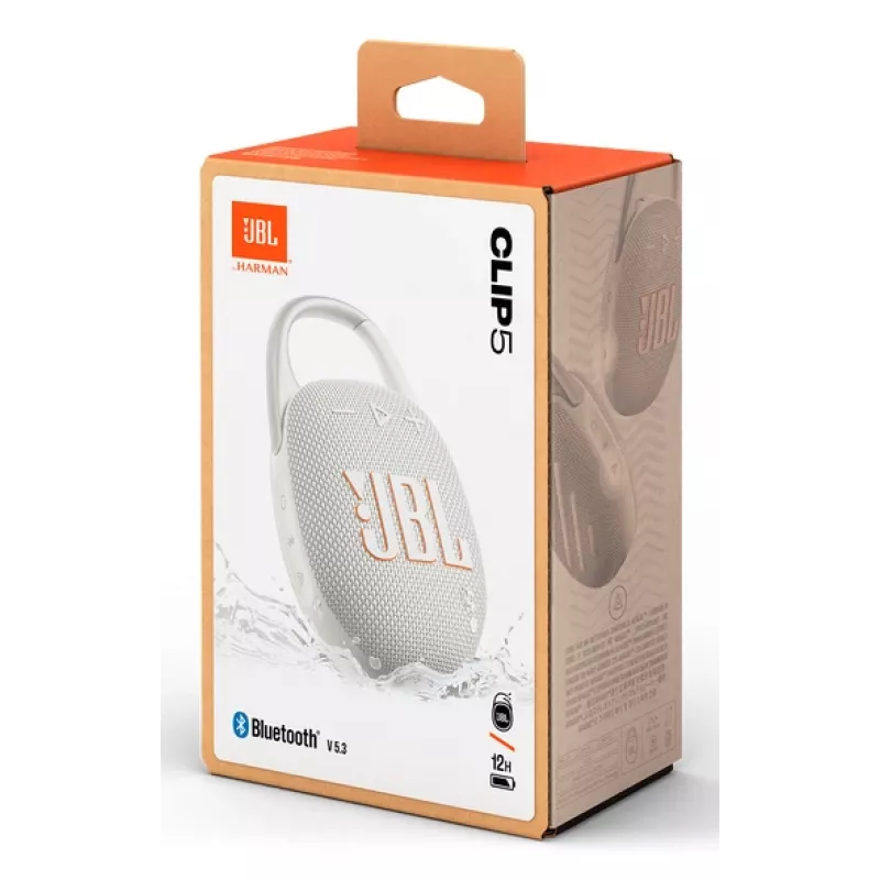 JBL Clip 5, 4,5 cm, 7 W, 90 - 20000 Hz, 85 dB, Draadloos, 2,4 - 2,4835 GHz
