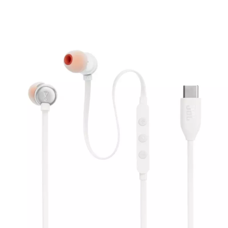 JBL Tune 310C headset bedraad in-ear bellen/muziek USB Type-C wit
