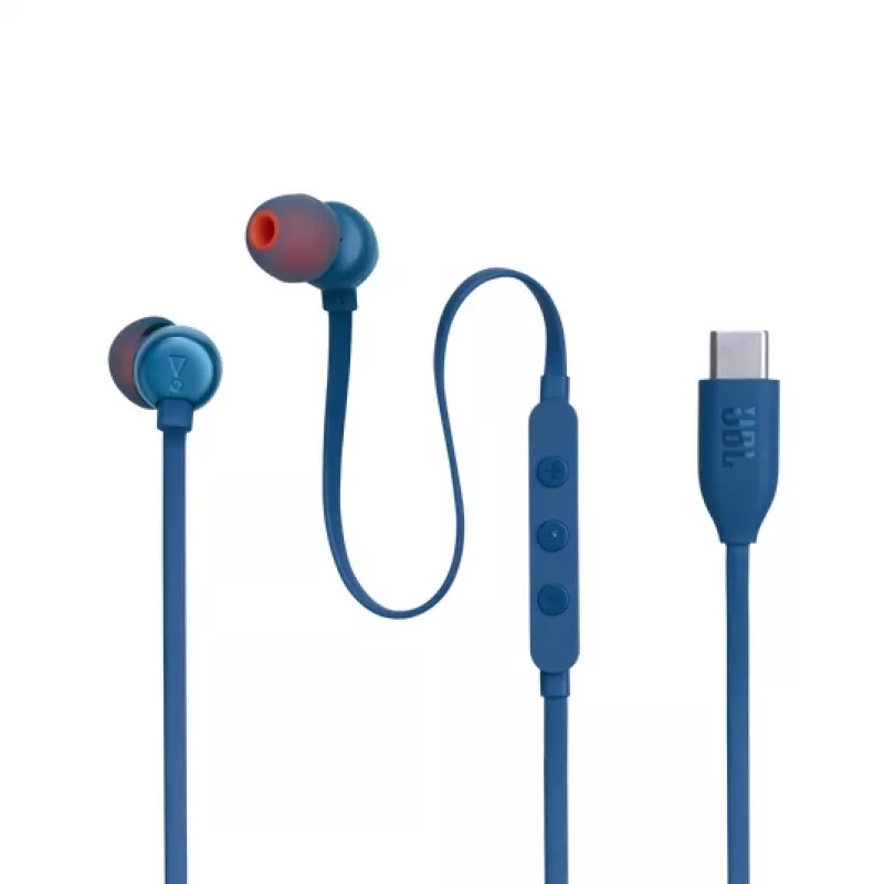 JBL Tune 310C USB Headset Bedraad In-ear Bellen/Muziek USB Type-C Blauw