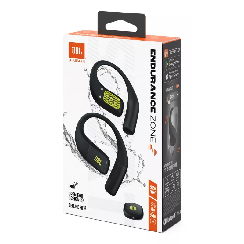 JBL Endurance Zone Headset Draadloos Open-ear Sport Bluetooth Zwart, Lime