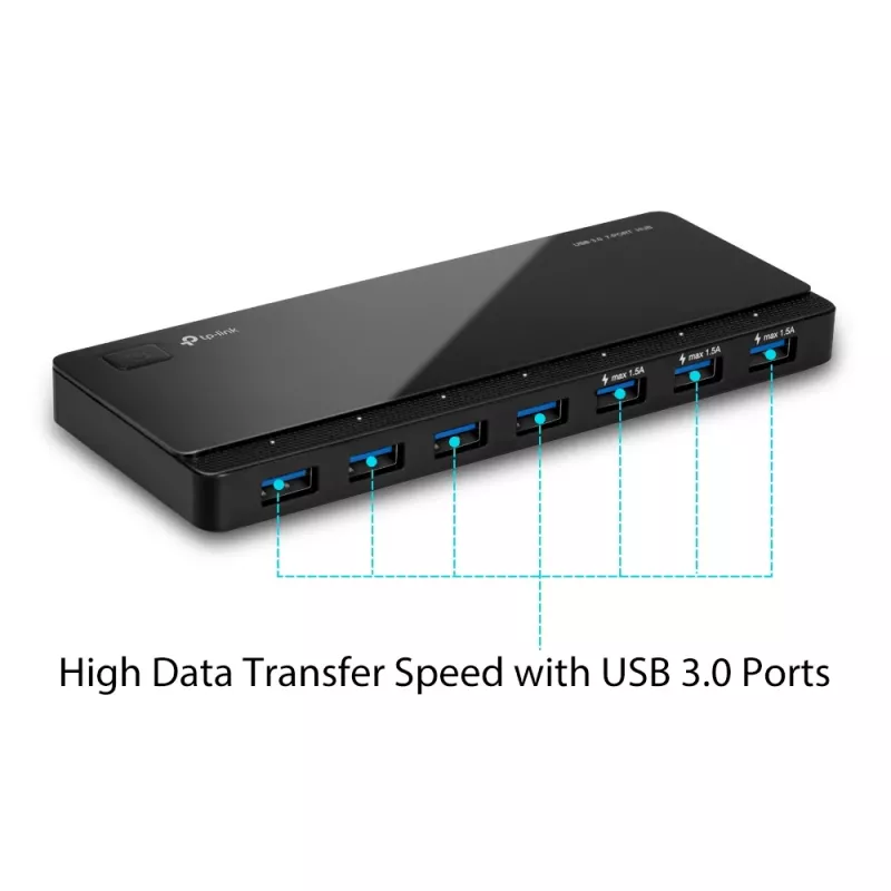 TP-Link UH700 Interface-hub USB 3.2 Gen 1 (3.1 Gen 1) Micro-B 5000 Mbit/s Zwart