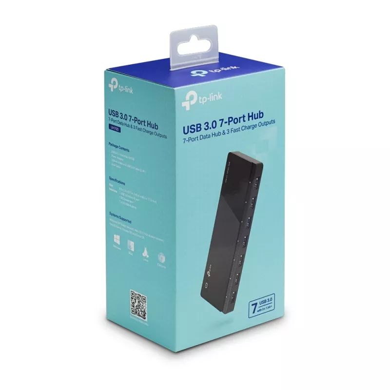 TP-Link UH700 Interface-hub USB 3.2 Gen 1 (3.1 Gen 1) Micro-B 5000 Mbit/s Zwart