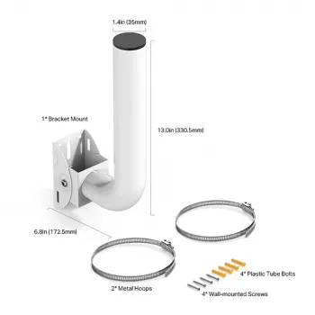 TP-Link Omada Mast-/muurmontageset voor outdoor-accesspoint, WLAN-accesspoint-houder, Wit, RVS, TP-Link, 400 g, 1 stuks