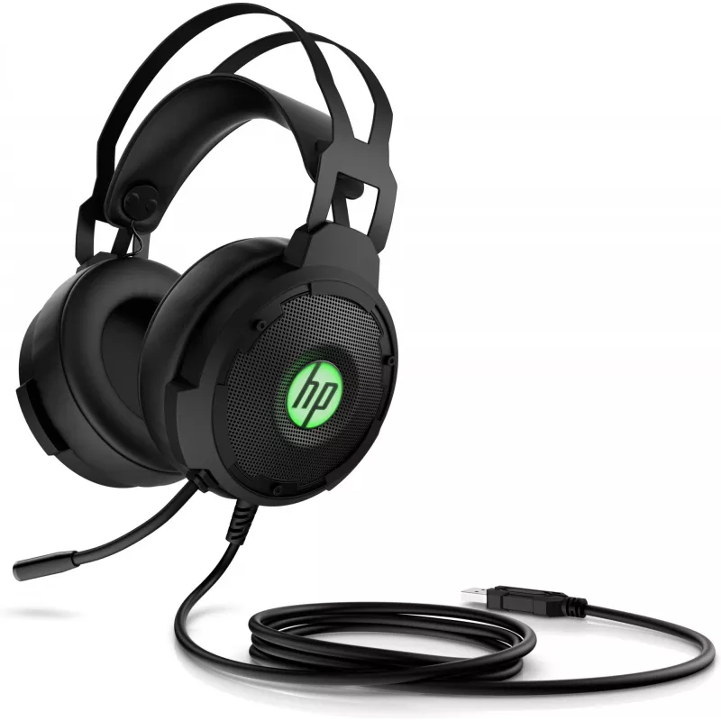 HP Pavilion Gaming headset 600, bedraad, gaming, 360 g, headset, zwart, groen