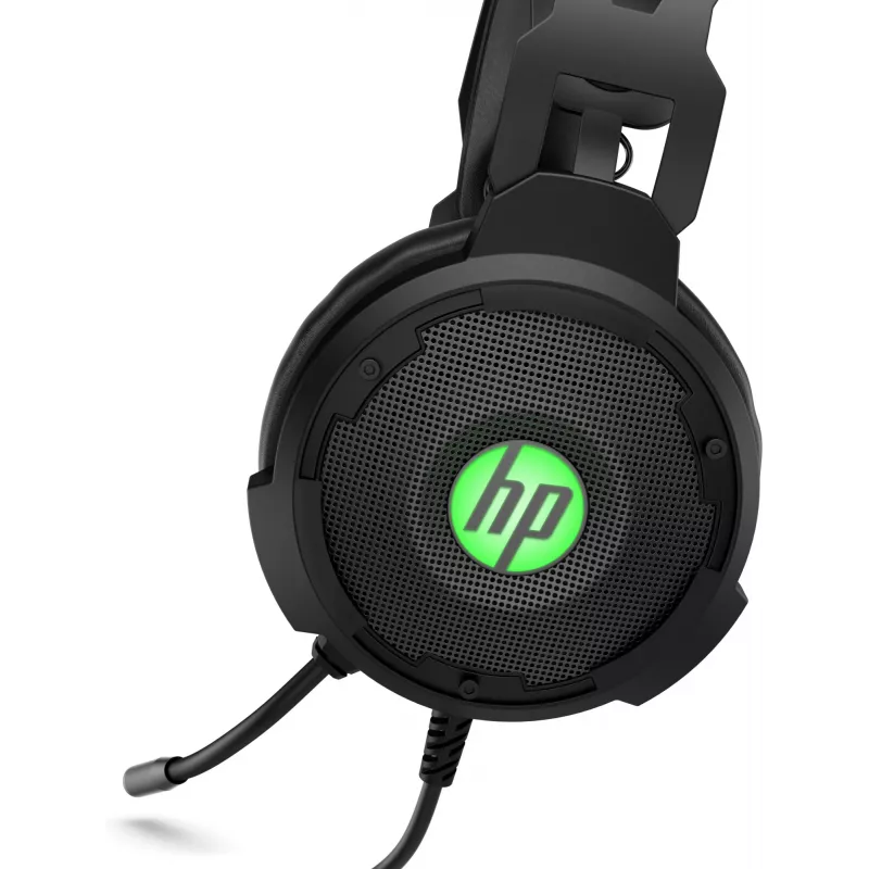 HP Pavilion Gaming headset 600, bedraad, gaming, 360 g, headset, zwart, groen