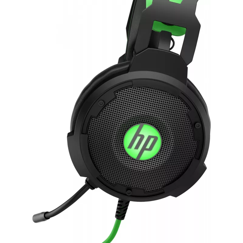 HP Pavilion Gaming headset 600, bedraad, gaming, 360 g, headset, zwart, groen