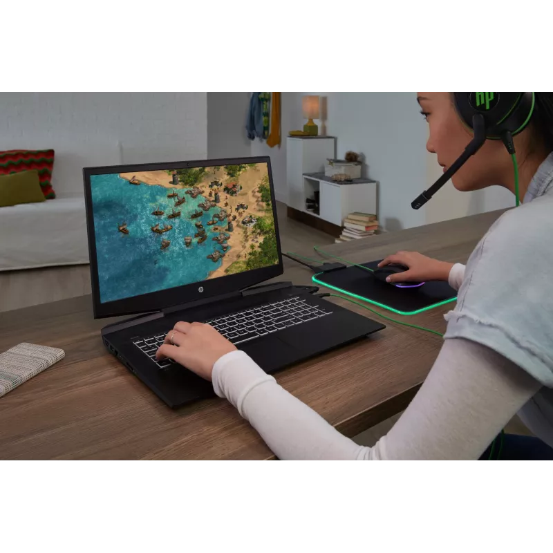 HP Pavilion Gaming headset 600, bedraad, gaming, 360 g, headset, zwart, groen