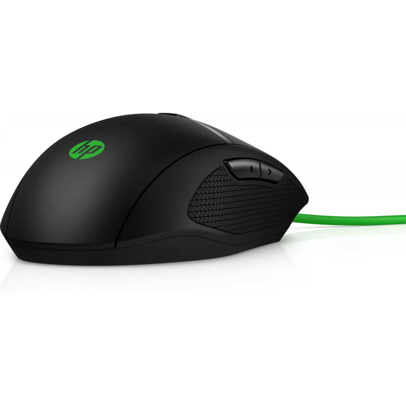 HP Pavilion Gaming muis 300, voor beide handen, optisch, USB Type-A, 5000 dpi, zwart, groen