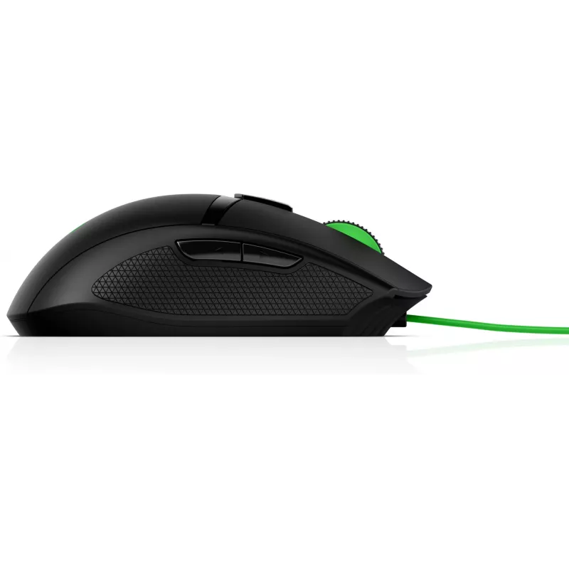 HP Pavilion Gaming muis 300, voor beide handen, optisch, USB Type-A, 5000 dpi, zwart, groen