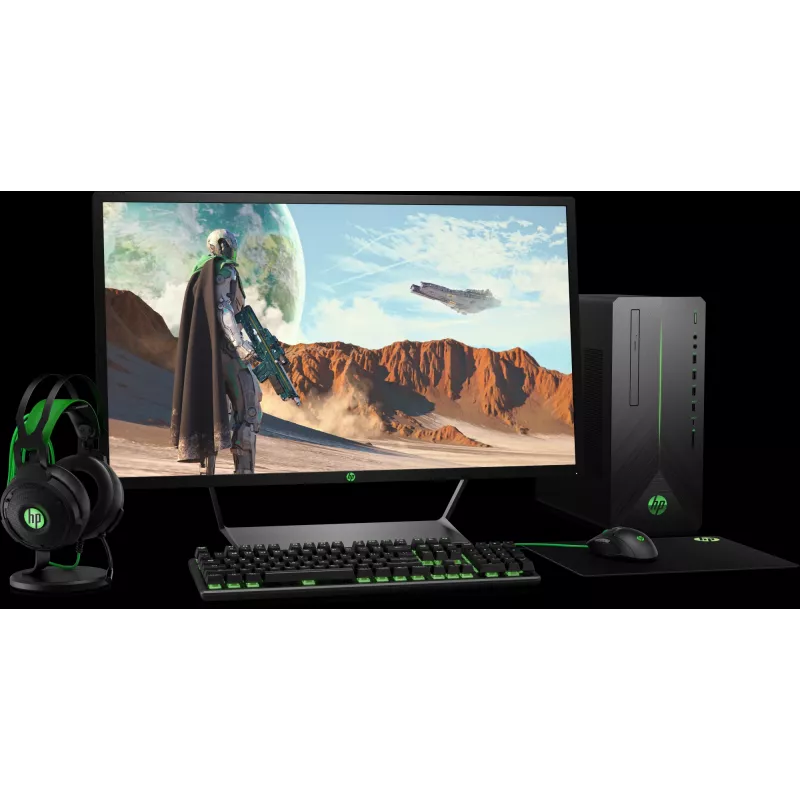 HP Pavilion Gaming muis 300, voor beide handen, optisch, USB Type-A, 5000 dpi, zwart, groen