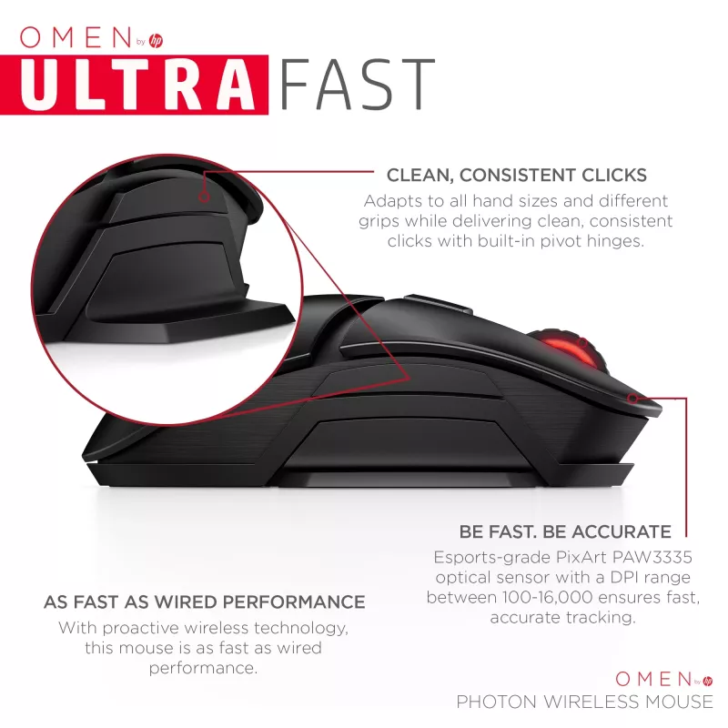 Muis HP OMEN by Photon draadloos Bluetooth USB Type-A