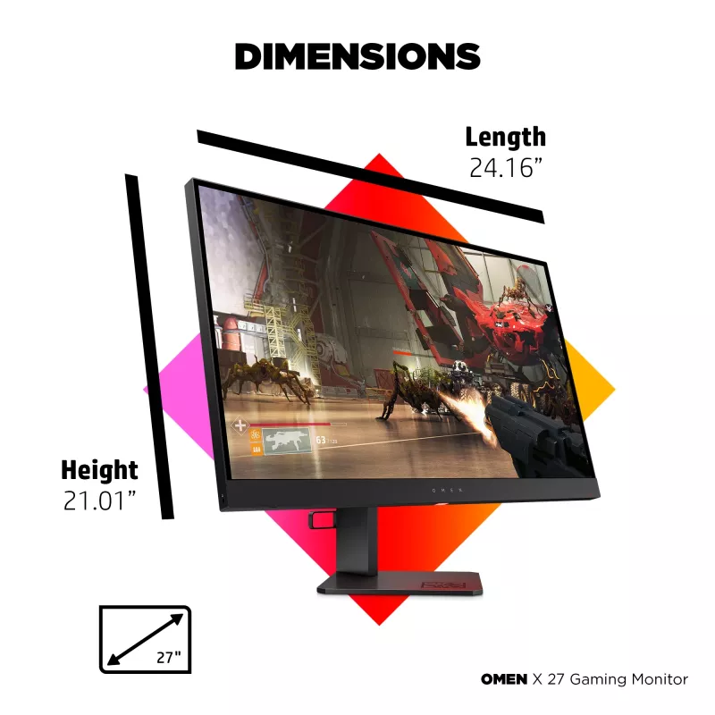 HP OMEN X 27 monitor 68,6 cm (27 inch) 2560 x 1440 pixels Quad HD zwart (refurbished)