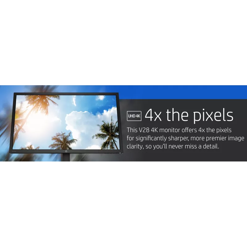HP V28 computermonitor 71,1 cm (28 inch) 3840 x 2160 pixels 4K Ultra HD LED zwart