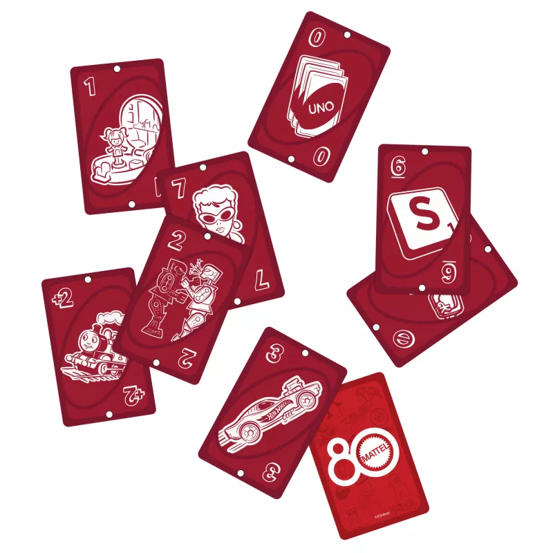 UNO Mattel 80th Ruby Red kaartspel voor kinderen & familieavond