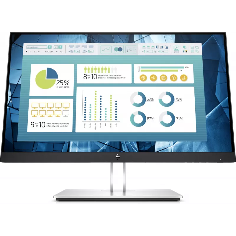 HP E-Series E22 G4 computermonitor 54,6 cm (21,5 inch) 1920 x 1080 pixels Full HD LCD zwart, zilver