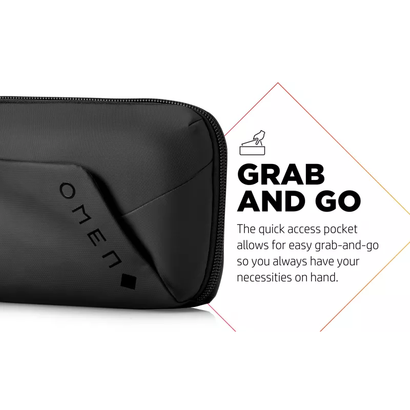 HP OMEN Transceptor-tas, nylon, 230 mm, 160 mm, 70 mm, 160 g, zwart