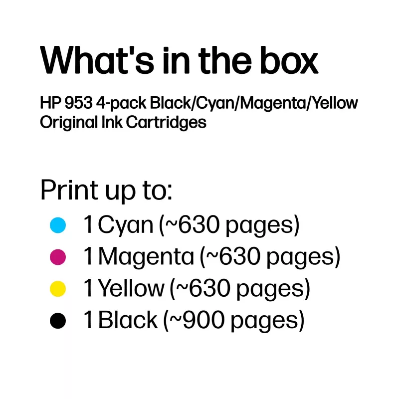 HP 953 4-pack zwart/cyaan/magenta/geel originele inktcartridges
