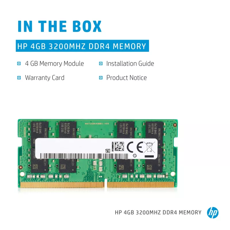 HP 286H5AA geheugenmodule 4 GB 1 x 4 GB DDR4 260-pin SO-DIMM