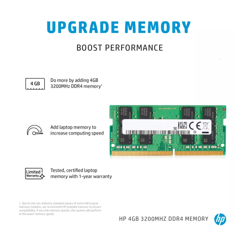 HP 286H5AA geheugenmodule 4 GB 1 x 4 GB DDR4 260-pin SO-DIMM
