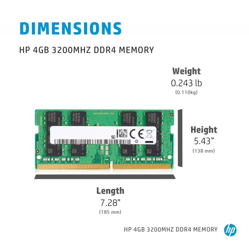 HP 286H5AA geheugenmodule 4 GB 1 x 4 GB DDR4 260-pin SO-DIMM