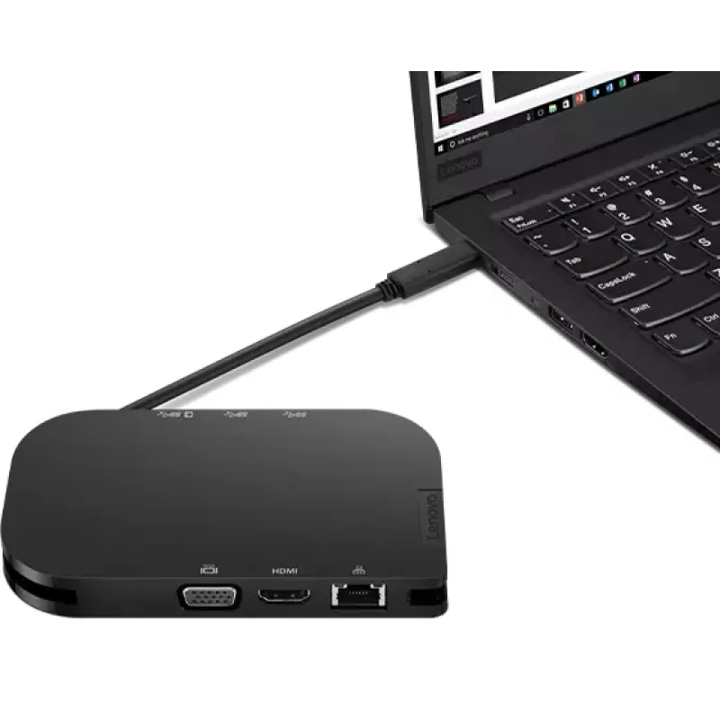 Lenovo 4X91H02421 interfacehub USB Type-C 5000 Mbit/s zwart
