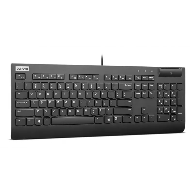 Lenovo Smartcard Wired II toetsenbord thuis/kantoor USB Nordic zwart