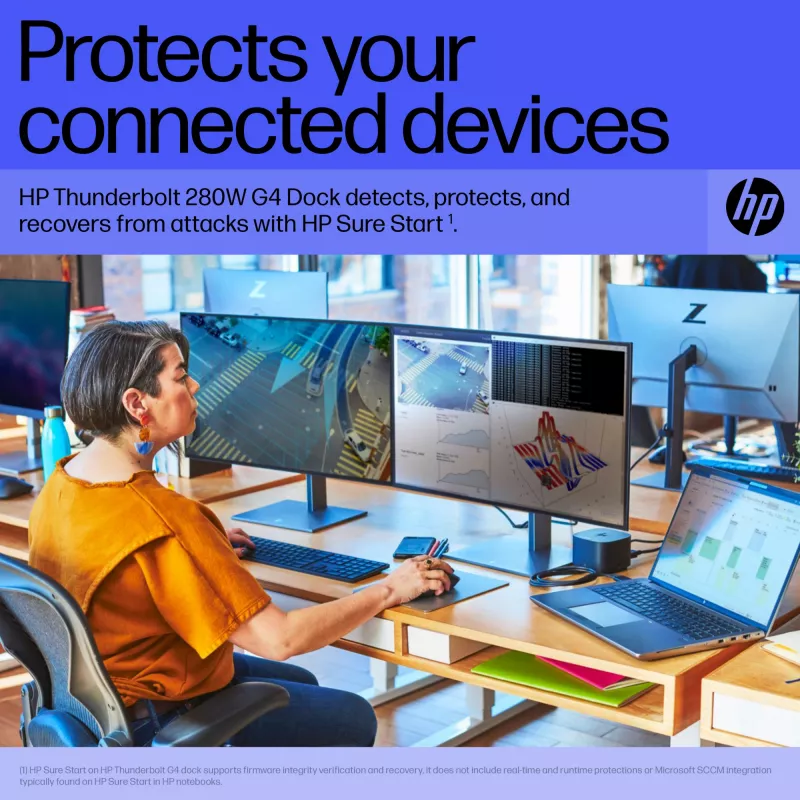 HP Thunderbolt Dock 280W G4 bekabeld dockingstation Thunderbolt 4 zwart