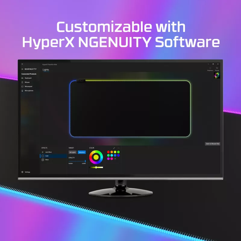 HyperX Pulsefire Mat - RGB gaming-muismat - stof (XL)
