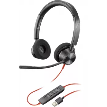 HP Poly Poly Blackwire 3320 USB-A headset, bedraad, kantoor/callcenter, 130 g, headset, zwart