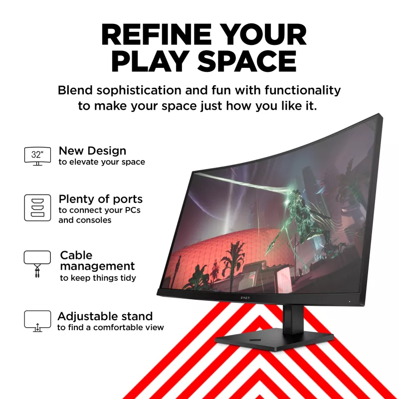 OMEN by HP 31,5 inch QHD 165Hz gebogen gamingmonitor - OMEN 32c (refurbished)