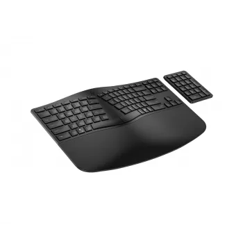HP 965 ergonomisch draadloos toetsenbord, full-size (100%), draadloos, RF draadloos + Bluetooth, membraan, zwart
