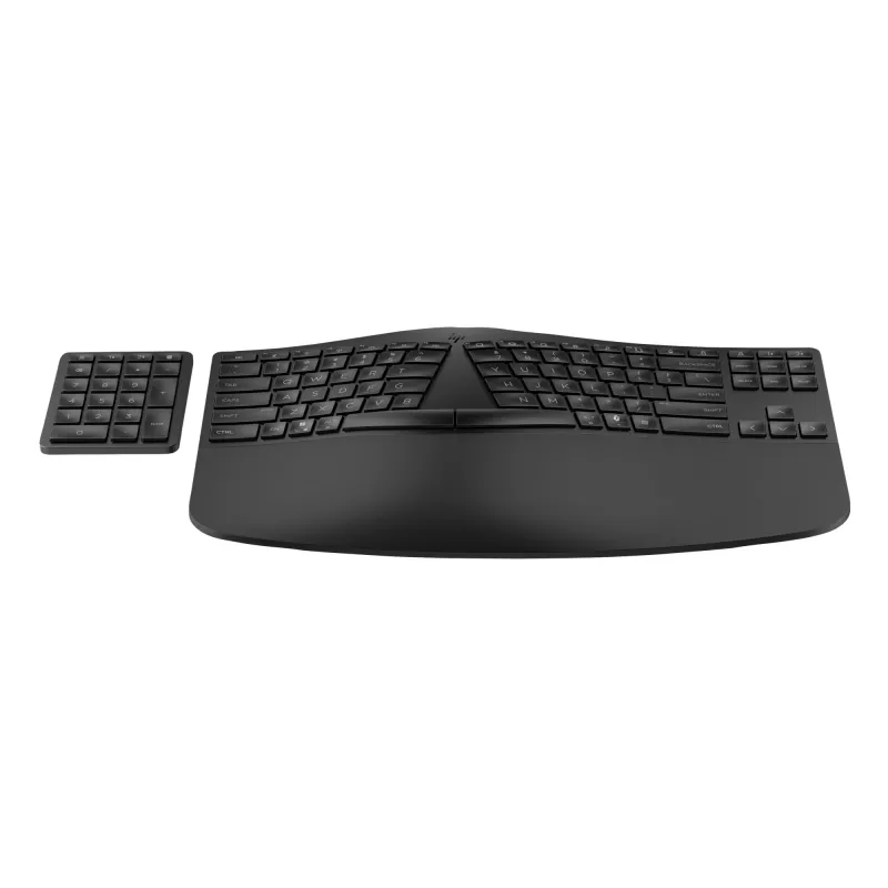 HP 965 ergonomisch draadloos toetsenbord, full-size (100%), draadloos, RF draadloos + Bluetooth, membraan, zwart