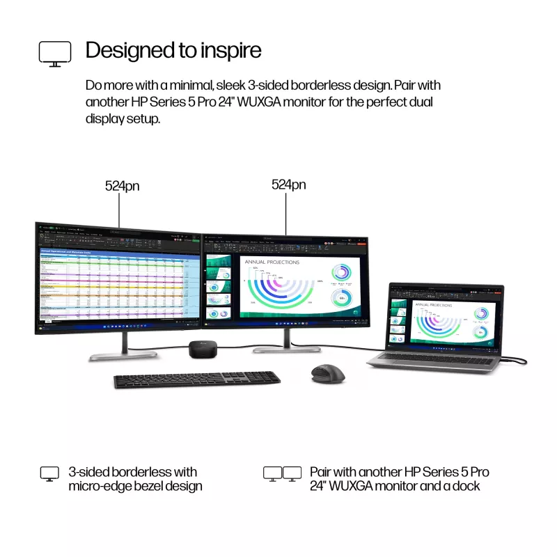 Monitor HP Series 5 Pro 24 inch WUXGA-display 1920 x 1200