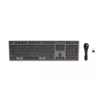 HP 720 multi-device oplaadbaar draadloos toetsenbord, full-size (100%), draadloos, USB + Bluetooth, mechanisch, QWERTY, zwart