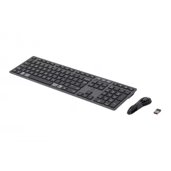 HP 720 multi-device oplaadbaar draadloos toetsenbord, full-size (100%), draadloos, USB + Bluetooth, mechanisch, QWERTY, zwart