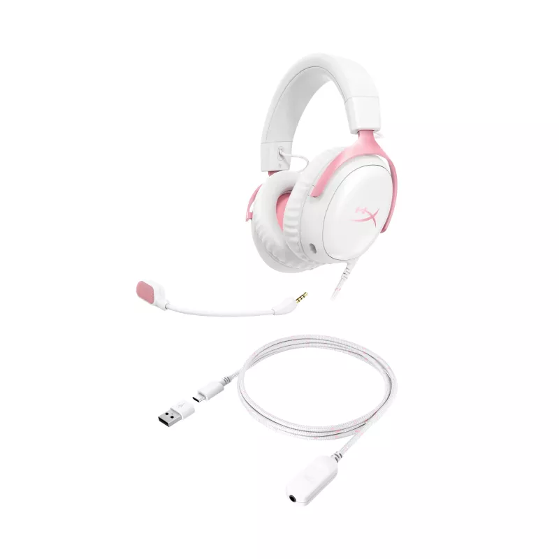 HyperX Cloud III - gaming-headset (wit/roze)