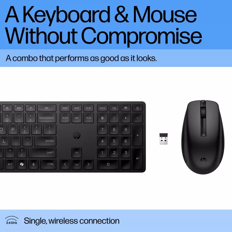HP 655 draadloze toetsenbord- en muiscombo, zwart, muis meegeleverd