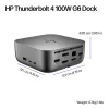 Dockingstation HP Thunderbolt 4 100W G6 bekabelde connectiviteit 5K Ultra HD