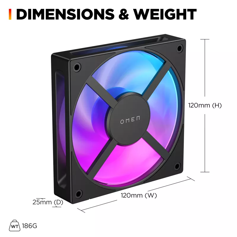 HP OMEN 120mm ventilator - enkelvoudige verpakking zwart