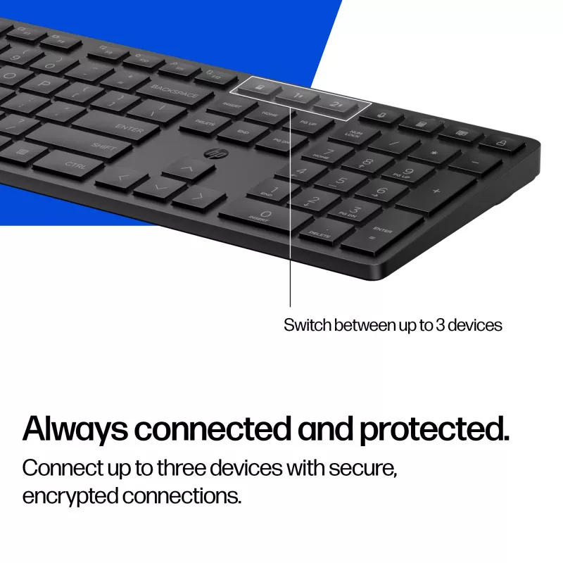 HP 495K Multi-Device Dual-Mode toetsenbord, full-size (100%), draadloos, USB + Bluetooth, zwart