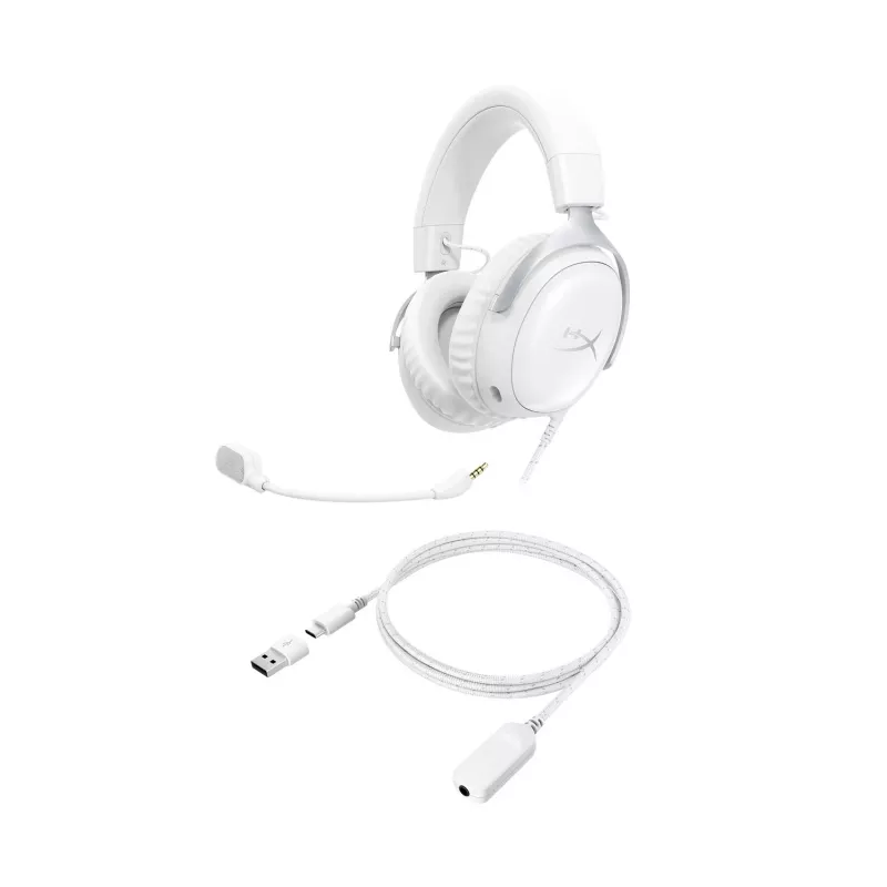 HyperX Cloud III - gamingheadset (wit), wit, China, Thailand, circumauraal, gesloten, 155 mm, 86,7 mm