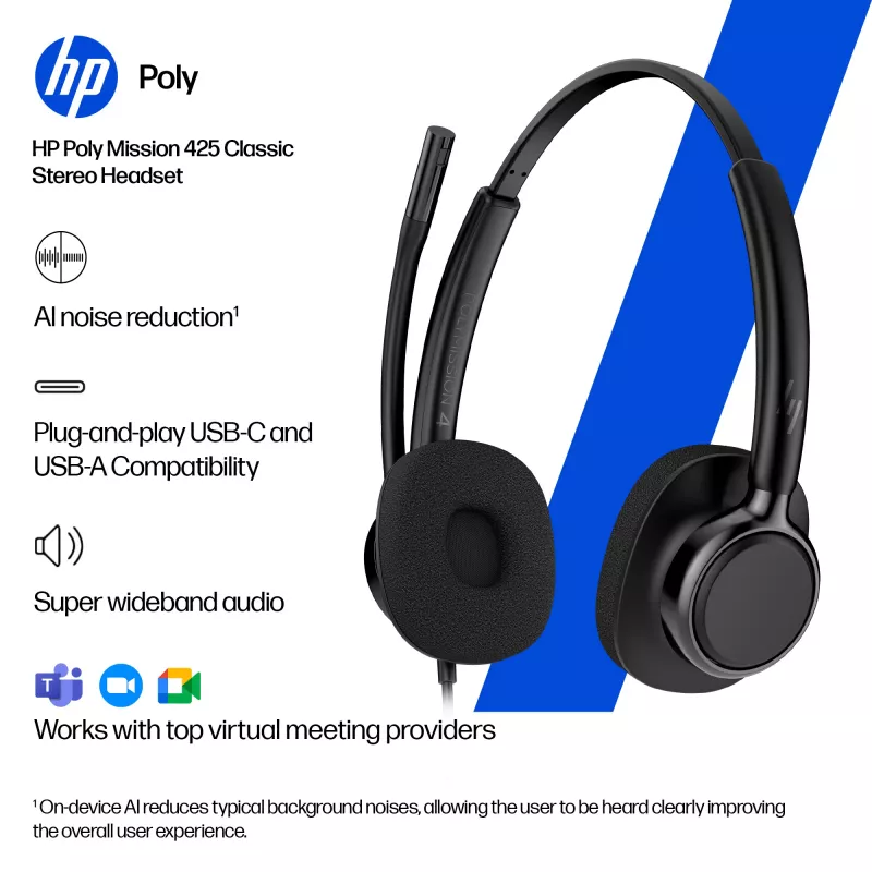 Bekabelde USB-headset HP POLY MISSION 415 USB HS CL WW van HP, model C01A9AA#AC3